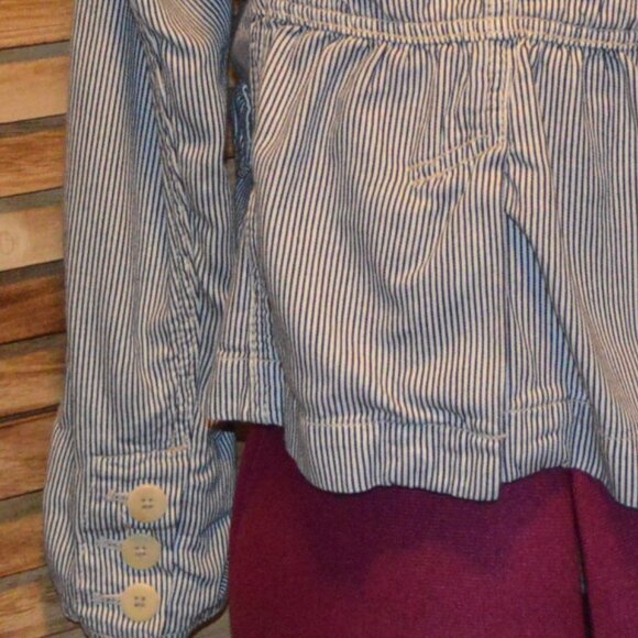 Gap Limited Edition M Blue White Conductor Stripe L/S Jacket - Picture 5 of 9